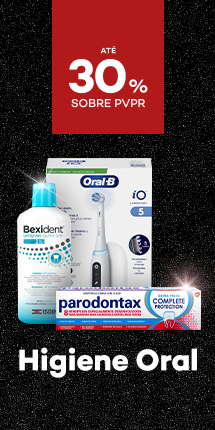 Higiene Oral com destaque promocional de até 30% sobre preço de Venda ao Público Recomendado